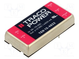 Converter: DC/DC; 15W; Uin: 36÷75V; Uout: 12VDC; Uout2: -12VDC; 2"x1"