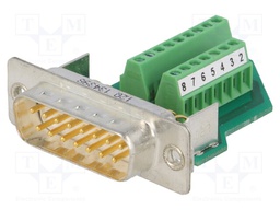 D-Sub; PIN: 15; plug; Variosub; male; screw terminal; for cable