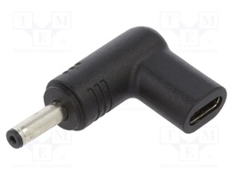 DC 4,0/1,35 plug,USB C socket; Transition: adapter; black; 100W