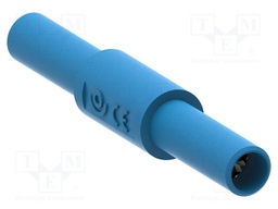 Adapter; blue; 36A; Type: insulated; banana 4mm socket,both sides