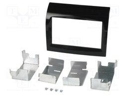 Radio mounting frame; Citroën,Fiat,Peugeot; 2 DIN; black gloss