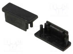 Cap for LED profiles; black; ABS; Application: SURFACE14