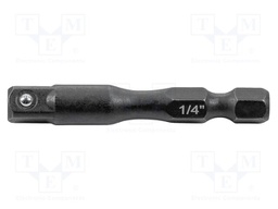 Adapter; socket spanner; square,hexagonal; HEX 1/4"; 1/4"; 50mm