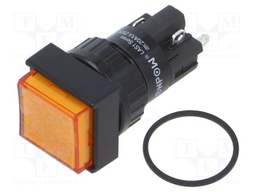 Switch: push-button; Pos: 2; SPDT; ON-(ON); IP40; Illumin: LED; 24V