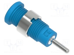 Connector: 2mm banana; socket; blue; plug pin 2mmx9mm; insulated