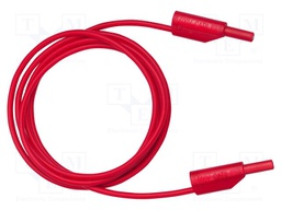Test lead; 10A; 2mm banana plug-2mm banana plug; insulated; red