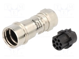 Connector: circular; plug; female; PIN: 8; w/o contacts; for cable