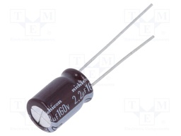 Capacitor: electrolytic; low impedance; THT; 2.2uF; 160VDC; ±20%