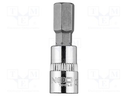Socket; hex key,socket spanner; HEX 8mm; 1/4"; short