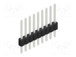 Connector: pin strips; pin header; male; PIN: 9; 1.27mm; THT; 1x9