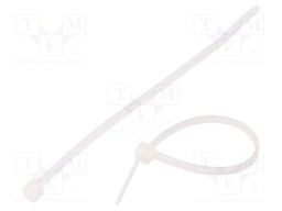 Cable tie; L: 100mm; W: 2.5mm; polyamide; 80N; natural; Ømax: 22mm