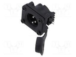 Connector: XLR; socket; male; AXS; 15A; 133V; PIN: 3; IP65; THT