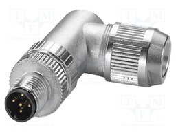 Connector: M12; plug; PIN: 5; 48V; angled; IP65; push-lock; B code; 4A
