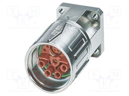Connector: M23; socket; PIN: 15; crimped; straight; IP67; 8A; 50V