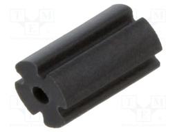 Spacer sleeve; LED; Øout: 3mm; ØLED: 3mm; black; UL94V-0; Mat: PVC