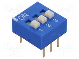 Switch: DIP-SWITCH; Poles number: 3; ON-OFF; 0.025A/24VDC; Pos: 2