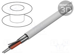 Wire; 1x2x22AWG; shielded,Al-PET foil; PVC; white; 300V; 305m