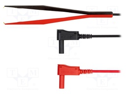 Kelvin cable; 1m; black,red; 1A; 60VDC; Plating: gold-plated