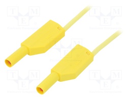 Test lead; silicone; 1m; yellow; 19A; 1kV; Cond.cross sec: 1mm2