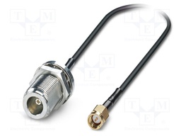 Cable; N female,SMA male; FRNC; shielded connectors; black; 0.5m