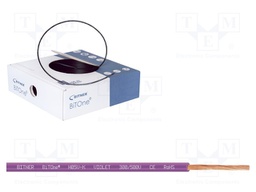 Wire; BiTOne; stranded; Cu; 0.5mm2; violet; PVC; 300/500V; 100m