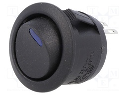 ROCKER; SPST; Pos: 2; OFF-ON; 10A/250VAC; 10A/24VDC; black; LED 4VDC