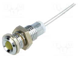 Indicator: LED; prominent; Cutout: Ø6mm; for PCB; brass; ØLED: 3mm