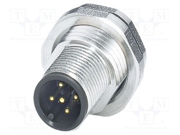 Connector: M12; socket; PIN: 5; male; 60V; straight; THT; A code; 4A