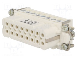 Connector: HDC; contact insert; female; C146; PIN: 16; 16+PE; 14A