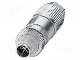 Connector: M12; plug; PIN: 8; 48V; straight; IP65; IDC; Contacts: CuSn