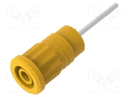 Connector: 4mm banana; socket; 36A; yellow; nickel plated; 44.5mm