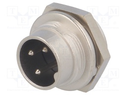 Connector: M16; male; for panel mounting; IP40; socket; soldering