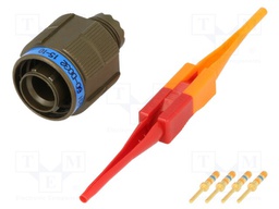Connector: circular; D38999 series III; plug; male; PIN: 3; crimped
