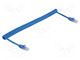 Patch cord; U/UTP; Cat: 6; RJ45 plug,both sides; TPU; blue; 28AWG