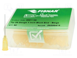 Needle: steel; 1"; Size: 26; straight; 0.23mm; Mounting: Luer Lock