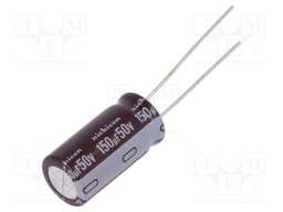 Capacitor: electrolytic; low impedance; THT; 150uF; 50VDC; ±20%