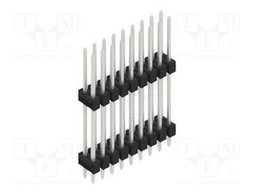 Connector: pin strips; pin header; male; PIN: 18; 2.54mm; THT; 2x9