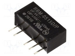 Converter: DC/DC; 1W; Uin: 4.5÷5.5V; Uout: 15VDC; Uout2: -15VDC; SIP6