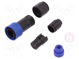 Connector: circular; plug; female; PIN: 4; w/o contacts; for cable