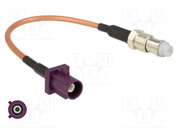 Cable; 150mm; Fakra D male,FME female; transparent; Øcable: 2.6mm