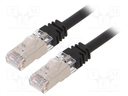 Patch cord; S/FTP,TX6A™ 10Gig; 6a; stranded; Cu; LSZH; black; 26AWG