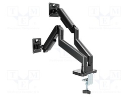 Holder; 10kg; 17÷32"; black; 75x75mm,100x100mm; monitor x2