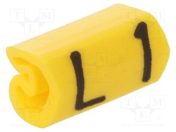 Markers for cables and wires; 1.3÷3mm; PVC; yellow; leaded