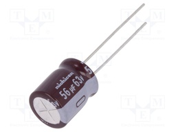 Capacitor: electrolytic; low impedance; THT; 56uF; 63VDC; ±20%