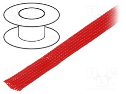 Braid; polyester; 11÷17,nom.12mm; red; Package: 100m