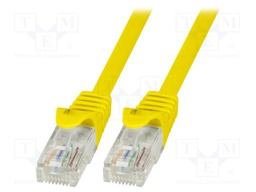 Patch cord; U/UTP; 6; stranded; CCA; PVC; yellow; 1.5m; 24AWG