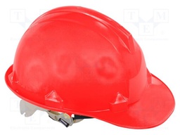 Protective helmet; red; HDPE; -10÷50°C; Size: 55-66