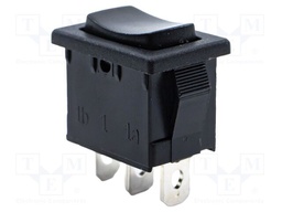 ROCKER SWITCH, SPDT, 15A, 125VAC, BLACK
