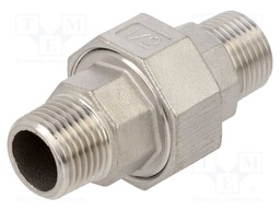 Male-male,flat,with seal; max.10.5bar; 1.4408 stainless steel