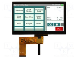 Display: TFT; 800x480; Illumin: LED; Window dimensions: 155x85.6mm